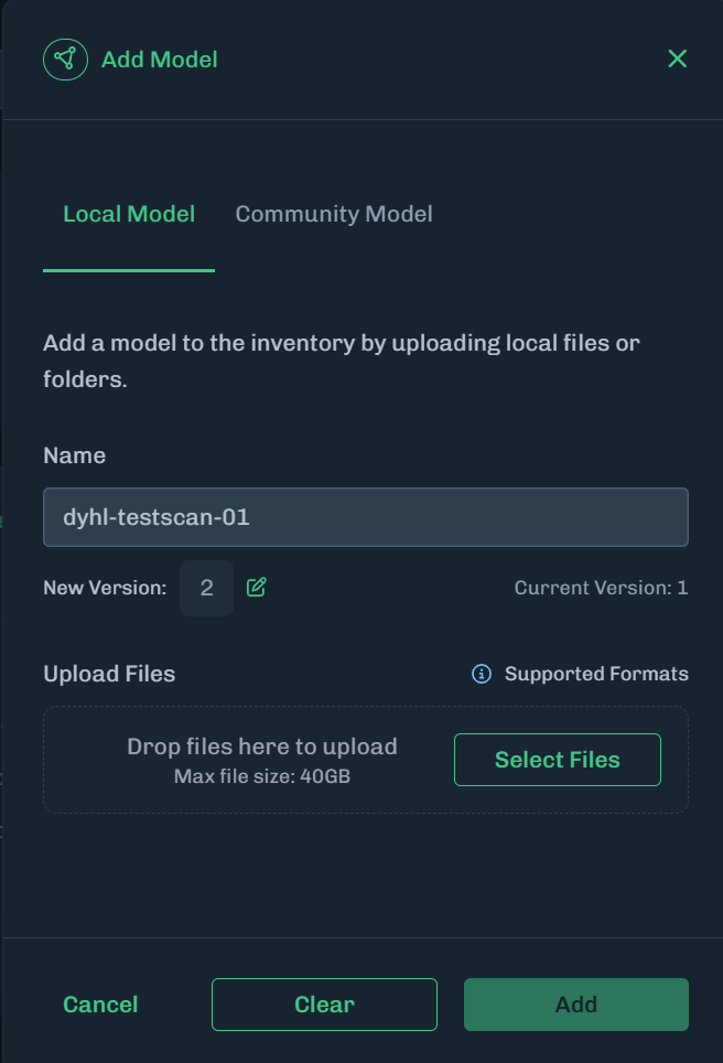 Add Existing Model Next Version
