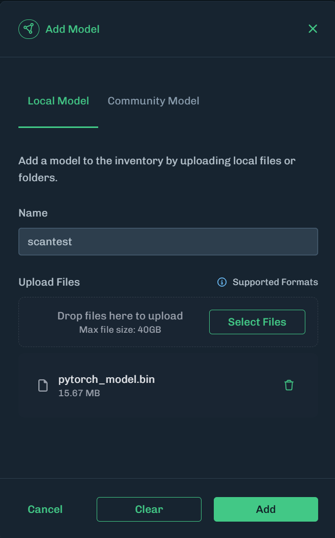 Scan Local Model Select File