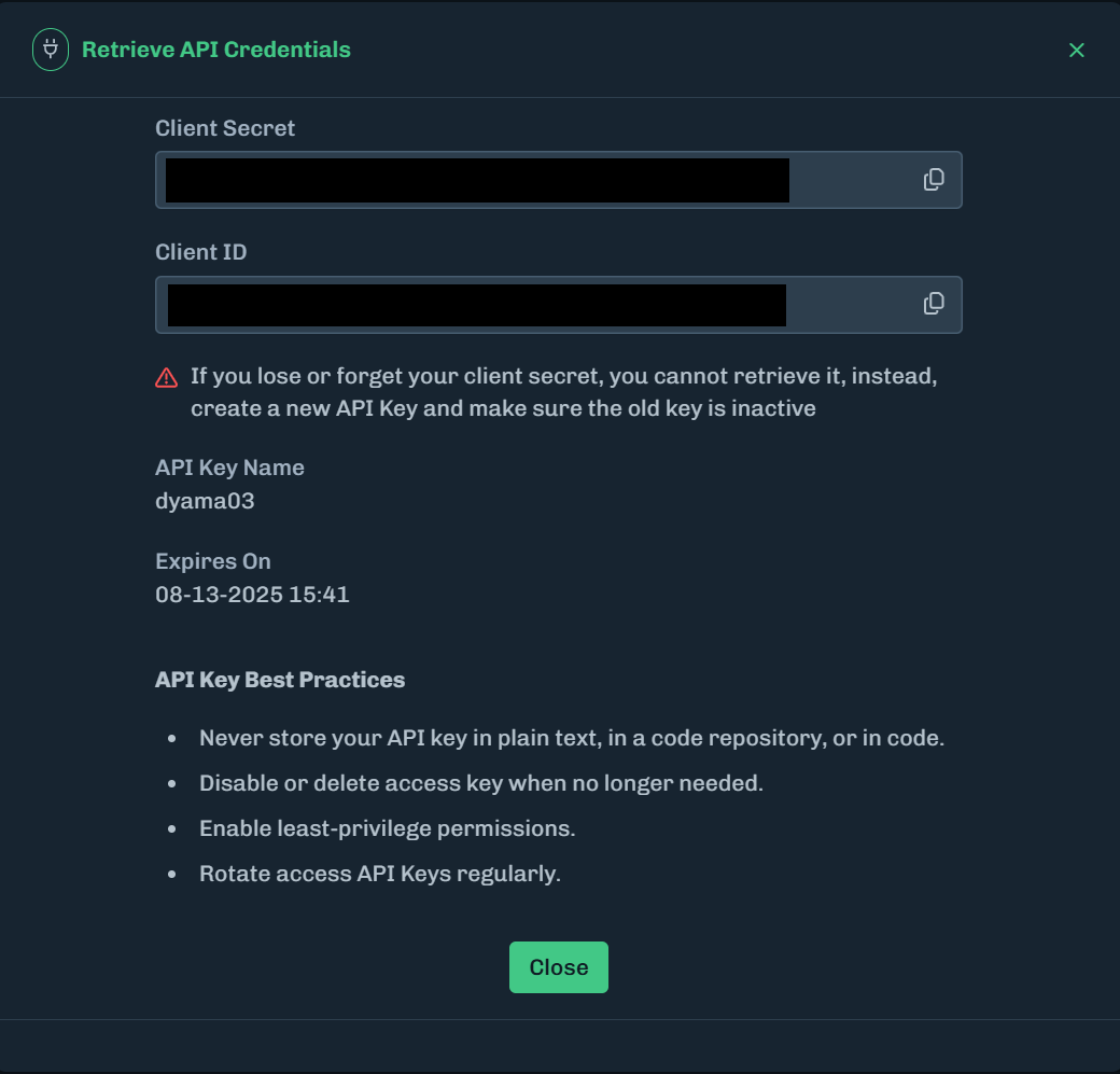 client ID and client Secret