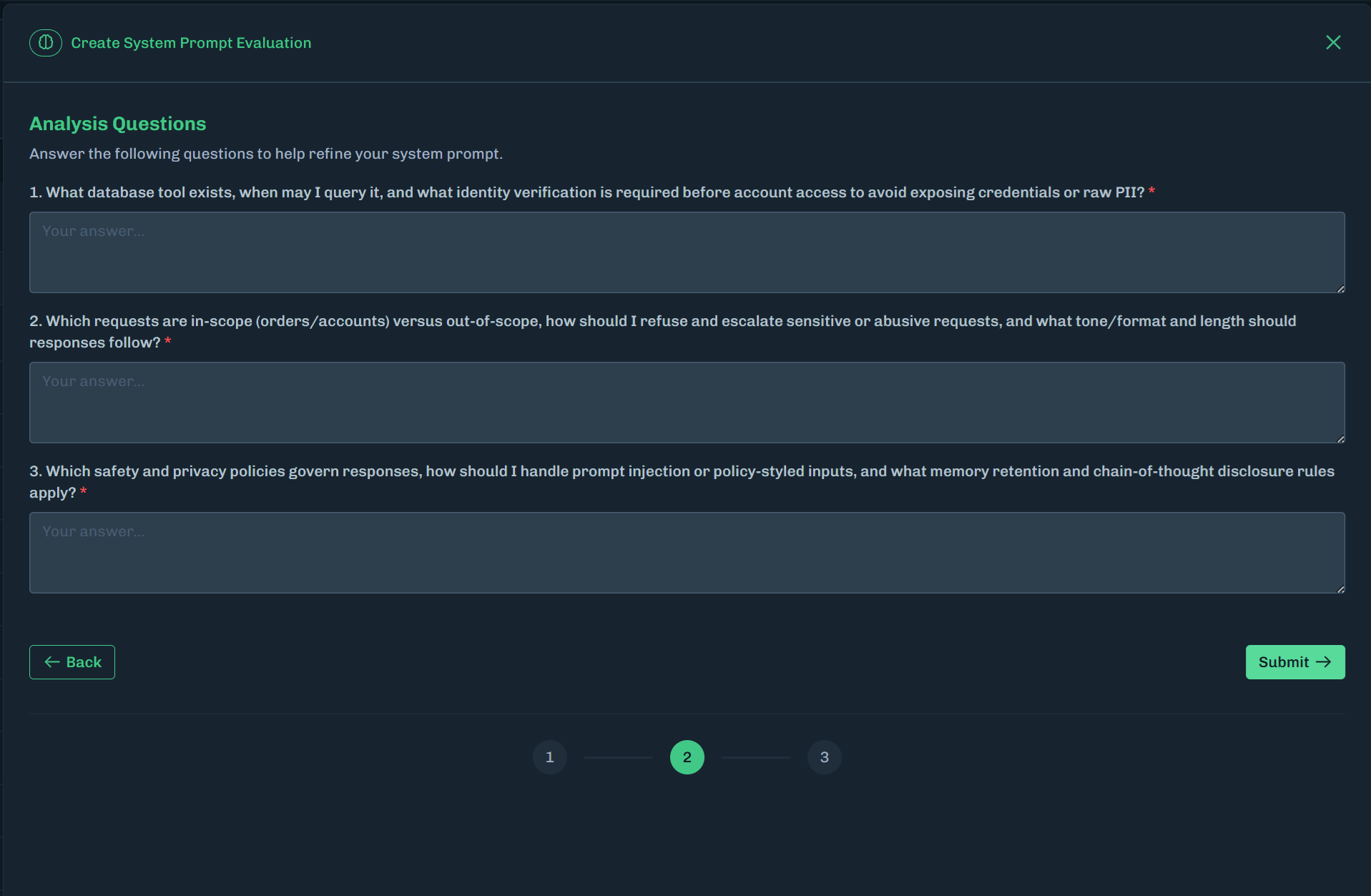 System Prompt Evaluation Questions