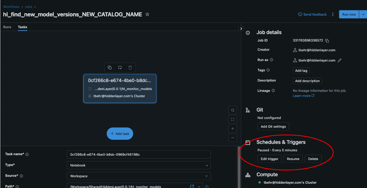 Databricks schedule trigger